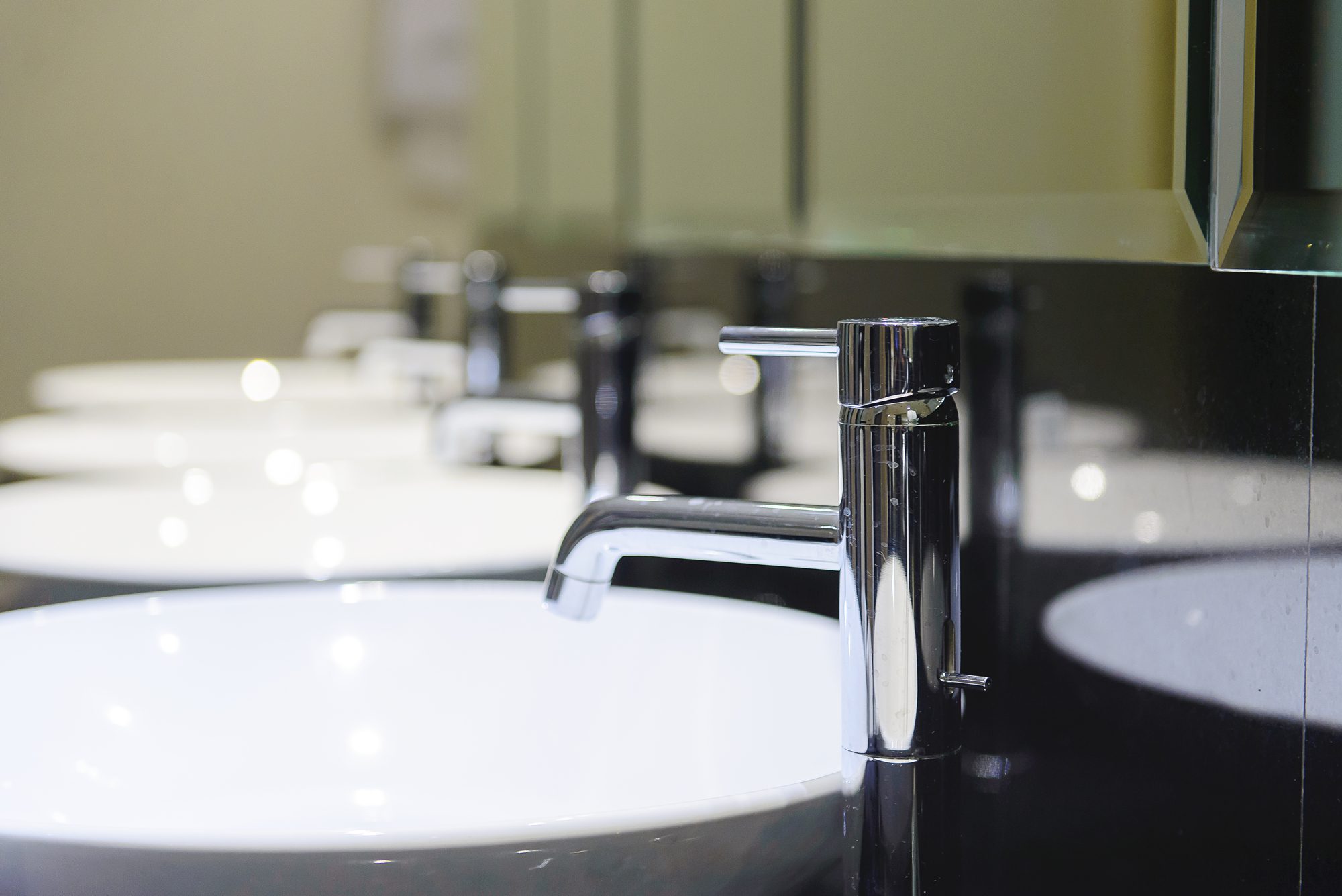 Bathroom With a white basin